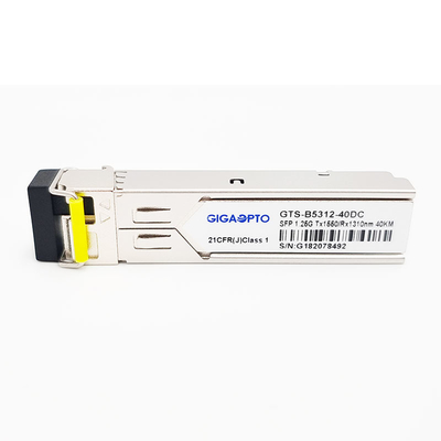 1000BASE-BX 1.25G BiDi SFPトランシーバー 40km TX1550nm/RX1310nm LC SMF DOM モジュール