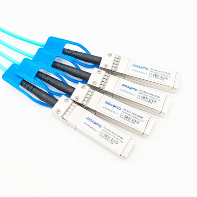 4x25G SFP28ファンAOCへの平行のブレイクアウトの活動的な光ケーブル100G QSFP28
