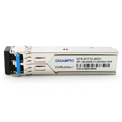 1.25G SFP 100GHz 1000BASE-DWDM C17~C61 40km DOMはLC SMFのトランシーバー モジュールを二重にする