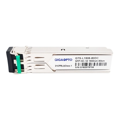 SFP OC-12/STM-4 622Mbps SONET/SDH 1550nm 80kmのトランシーバー モジュールLC SMF DOM