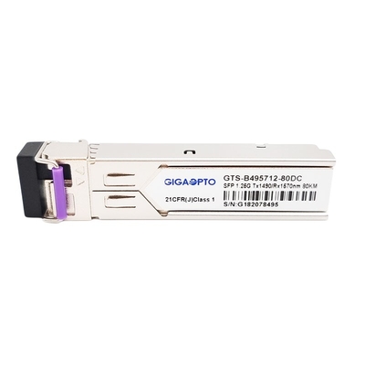 1.25G BiDi SFPモジュール1000BASE BX TX1490nm RX1570nm 80km SMF DOM LCのトランシーバー モジュール