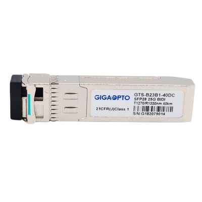 SFP28 25Gの光学トランシーバー1270nm-TX 1330nm-RX 40km 25GBASE-BX40-U SMF LC DOM