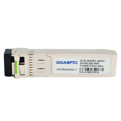 25GBASE SFP28のトランシーバー モジュール1310nm TX 1270nm RX 40km SMF単信LC DOM
