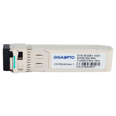 単信LC SMF WDMのトランシーバーSFP28 25GBASE 1330nm TX 1270nm RX 10km