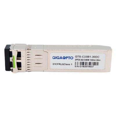 25GBASE-ERライトCWDM SFP28の光学トランシーバー1270nm~1370nm 30km LC SMF DOM