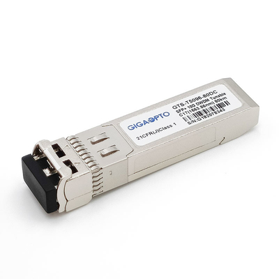 調整可能な50GHzステップ10G DWDM CバンドSFP+ SMFトランシーバー80km 1563.86nm-1528.77nm LC DOM