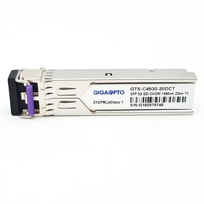 3Gbps DVIビデオSFPのトランシーバーCWDMの単一の送信機MSA 1270nm-1610nm 20km SMF LC DDM
