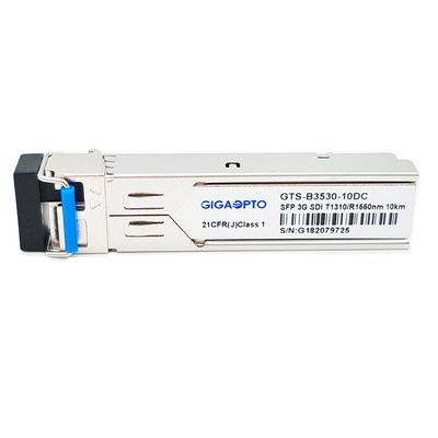 3Gbps MSAデジタルSD/HD/3G-SDIのためのビデオSFP BiDi 1310nm TX 1550nm RX 10kmのトランシーバー モジュール