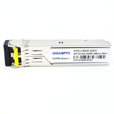 3G SDI HDビデオCWDM SFPのトランシーバー モジュール1270~1610nmは20KM LC DOM MSA Pinを運ぶ