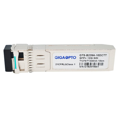 12G SDI SFP+ BiDiビデオSFPのトランシーバー1270nm TX1 1330nm TX2の二重光トランスミッタモジュール